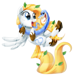 Size: 2500x2485 | Tagged: safe, artist:centchi, oc, oc only, oc:chad, oc:cobalt tangle, pegasus, pony, snake, art trade, female, high res, mare, simple background, transparent background
