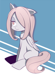 Size: 878x1200 | Tagged: safe, artist:caibaoreturn, pegasus, pony, anime, cute, female, little witch academia, mare, pixiv, ponified, solo, sucy manbavaran