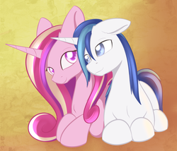 Size: 1487x1270 | Tagged: safe, artist:dusthiel, princess cadance, shining armor, g4, colored pupils, female, floppy ears, male, nuzzling, prone, ship:shiningcadance, shipping, smiling, straight