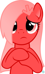 Size: 1400x2298 | Tagged: safe, artist:arifproject, oc, oc only, oc:downvote, pony, derpibooru, g4, derpibooru ponified, meta, ponified, sad, simple background, solo, transparent background, vector