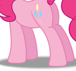 Size: 2226x2084 | Tagged: dead source, safe, artist:teentitansfan201, edit, vector edit, pinkie pie, earth pony, pony, g4, butt, cropped, female, high res, hooves, legs, pictures of legs, plot, simple background, solo, transparent background, vector