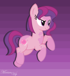 Size: 976x1052 | Tagged: safe, artist:merienvip, oc, oc only, oc:bubble, earth pony, pony, female, gradient background, mare, solo