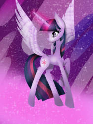 Size: 1600x2133 | Tagged: safe, artist:rdfandrawer102, twilight sparkle, alicorn, pony, g4, female, glowing horn, horn, solo, twilight sparkle (alicorn)