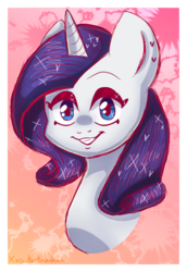 Size: 1003x1457 | Tagged: safe, artist:xxcute-trashxx, rarity, pony, unicorn, g4, bust, female, portrait, solo