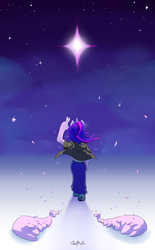 Size: 2480x4000 | Tagged: safe, artist:0ndshok, twilight sparkle, human, anthro, g4, ass, butt, clothes, female, humanized, pants, rear view, solo, stars, twibutt, twilight sparkle (alicorn), wingless, wingless anthro