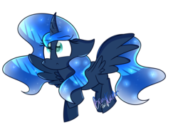 Size: 2114x1516 | Tagged: safe, artist:lynchristina, princess luna, alicorn, pony, g4, colored pupils, curved horn, female, floppy ears, frown, heart eyes, horn, simple background, solo, transparent background, wide eyes, wingding eyes