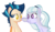 Size: 1202x690 | Tagged: safe, artist:ravenrebel56, artist:starchase-bases, indigo zap, sugarcoat, pony, equestria girls, g4, base used, boop, colored pupils, duo, equestria girls ponified, nose wrinkle, ponified, simple background, white background