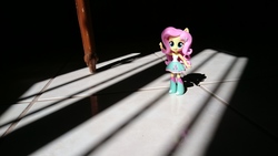 Size: 3840x2160 | Tagged: safe, artist:hero1290, fluttershy, equestria girls, g4, boots, clothes, doll, equestria girls minis, high heel boots, high res, irl, photo, skirt, socks, solo, toy