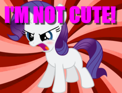 Size: 1000x763 | Tagged: safe, rarity, pony, unicorn, g4, blatant lies, blushing, cute, denial, denial's not just a river in egypt, female, filly, filly rarity, i'm not cute, solo, tsundere, tsunderity