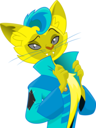 Size: 2000x2655 | Tagged: safe, artist:stjonal, capper dapperpaws, oc, oc only, oc:runaway train, abyssinian, cat, anthro, g4, my little pony: the movie, abyssinianized, catified, chest fluff, high res, male, palette swap, recolor, simple background, solo, species swap, transparent background, vector