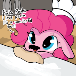 Size: 949x949 | Tagged: safe, artist:tjpones, part of a set, pinkie pie, earth pony, pony, g4, animated, chef's hat, cute, daaaaaaaaaaaw, diapinkes, dough, eye shimmer, facial hair, female, floppy ears, flour, gif, hat, mare, moustache, open mouth, pasta pie, smiling, solo, upsies, weapons-grade cute