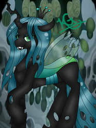 Size: 800x1066 | Tagged: safe, artist:royaltwilight, queen chrysalis, changeling, changeling queen, g4, crown, fangs, female, jewelry, regalia, solo
