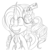 Size: 1167x1220 | Tagged: safe, artist:beardie, oc, oc only, oc:eldorada, orbite, pony, black and white, grayscale, monochrome, price tag, simple background, solo, unshorn fetlocks, white background