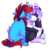 Size: 1700x1700 | Tagged: safe, artist:mentalphase, oc, oc only, pegasus, pony, unicorn, blushing, female, floppy ears, kissing, lip piercing, mare, nose piercing, piercing, simple background, transparent background