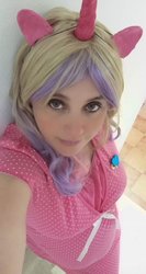 Size: 1024x1919 | Tagged: safe, artist:mikanchan, princess cadance, human, g4, clothes, cosplay, costume, irl, irl human, photo, pregnant, solo