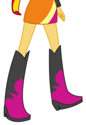 Size: 4000x5846 | Tagged: dead source, safe, artist:teentitansfan201, edit, vector edit, sunset shimmer, equestria girls, g4, my little pony equestria girls: rainbow rocks, absurd resolution, boots, boots shot, cropped, female, high heel boots, leg focus, legs, pictures of legs, simple background, skirt shot, solo, transparent background, vector