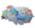 Size: 1500x1200 | Tagged: safe, artist:cranberry--zombie, rainbow dash, oc, oc:stained glass, pegasus, pony, g4, canon x oc, ear piercing, female, lesbian, mare, nose piercing, piercing, pony pillow, shipping, sleeping, unshorn fetlocks, watermark