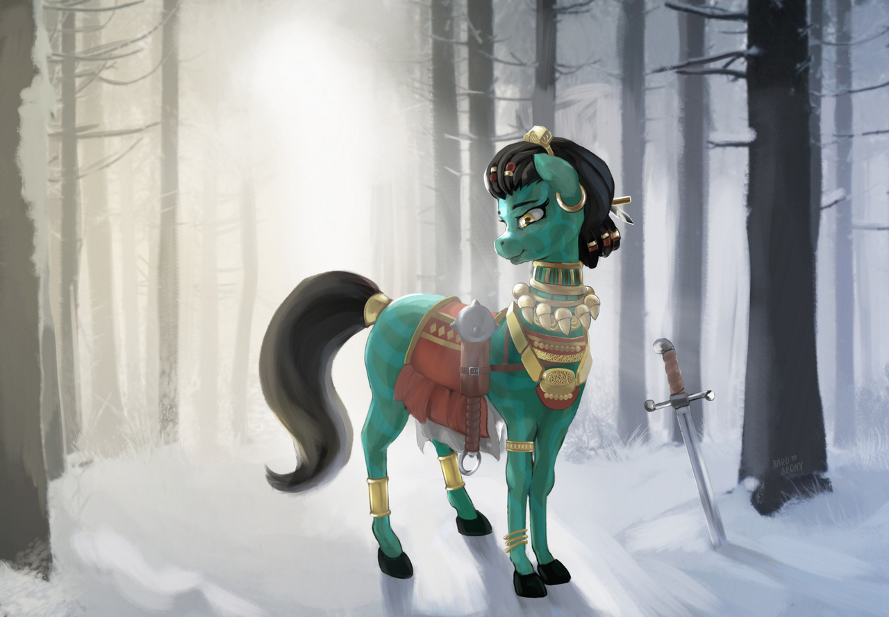 1361804 safe, artisthardbrony, earth pony, pony, barbarian, clothes