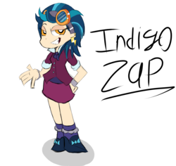 Size: 1331x1257 | Tagged: safe, artist:mildockart, indigo zap, equestria girls, g4, female, looking at you, panty and stocking with garterbelt, simple background, solo, white background