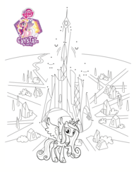 Size: 612x792 | Tagged: safe, princess cadance, g4, official, coloring page, crystal empire