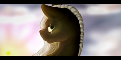 Size: 1600x800 | Tagged: safe, artist:isorrayi, oc, oc only, pegasus, pony, bust, female, mare, portrait, scar, solo