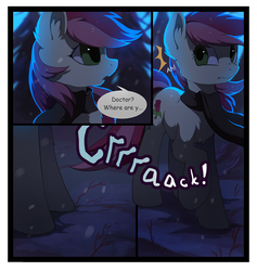 Size: 1043x1100 | Tagged: safe, artist:hioshiru, roseluck, earth pony, pony, g4, clothes, comic, female, implied doctor whooves, mare, outdoors, scarf, solo, speech bubble, talking