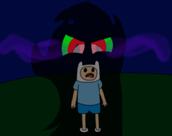Size: 891x705 | Tagged: safe, artist:mrtheamazingdude, king sombra, umbrum, g4, 2spooky, adventure time, crossover, finn the human, male