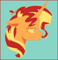 Size: 1280x1312 | Tagged: safe, artist:jankrys00, sunset shimmer, pony, unicorn, g4, female, floppy ears, lidded eyes, simple background, solo