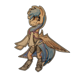 Size: 3124x3348 | Tagged: safe, artist:bumskuchen, oc, oc only, oc:console command, pegasus, pony, clothes, cosplay, costume, disney, high res, kingdom hearts, request, simple background, solo, traditional art, transparent background