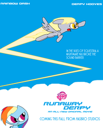 Size: 1940x2396 | Tagged: safe, artist:trc-tooniversity, derpy hooves, rainbow dash, pegasus, pony, g4, fan poster, female, implied trixie, mare
