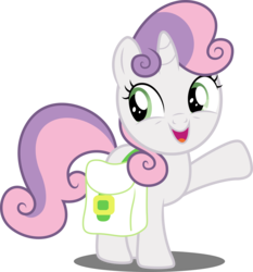 Size: 4659x5000 | Tagged: safe, artist:dashiesparkle, sweetie belle, pony, g4, the cart before the ponies, absurd resolution, cute, diasweetes, female, saddle bag, simple background, solo, transparent background, vector