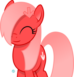 Size: 2100x2172 | Tagged: safe, artist:arifproject, oc, oc only, oc:downvote, pony, derpibooru, g4, cute, derpibooru ponified, downvote, eyes closed, hair over one eye, hairclip, high res, meta, ponified, simple background, smiling, solo, transparent background, vector