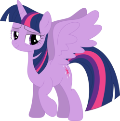 Size: 3582x3591 | Tagged: safe, artist:porygon2z, twilight sparkle, alicorn, pony, g4, princess spike, female, high res, mare, simple background, solo, spread wings, transparent background, twilight sparkle (alicorn), vector, wings