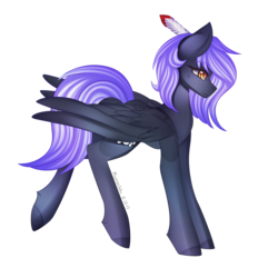 Size: 3000x3000 | Tagged: safe, artist:kurochhi, oc, oc only, oc:cloudy night, pegasus, pony, feather, female, gift art, high res, mare, simple background, solo, transparent background