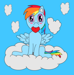 Size: 2012x2048 | Tagged: safe, artist:amateur-draw, rainbow dash, pony, g4, 1000 hours in ms paint, cloud, female, heart, high res, ms paint, solo, valentine's day