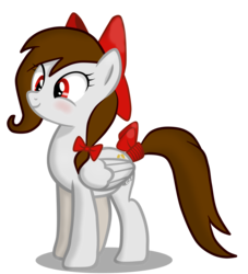 Size: 4000x4405 | Tagged: safe, artist:rsa.fim, oc, oc only, oc:whisper hope, pegasus, pony, absurd resolution, bow, cutie mark, female, mexican, red eyes, ribbon, simple background, solo, tail bow, tail wrap, transparent background, unitárium, vector