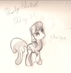 Size: 1419x1452 | Tagged: safe, artist:silversthreads, cheerilee, earth pony, pony, g4, daily sketch, female, mare, sketch, solo, traditional art