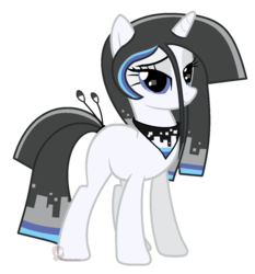 Size: 1024x1099 | Tagged: safe, artist:ipandacakes, oc, oc only, original species, pony, vivillon, bandana, bedroom eyes, looking up, pokémon, smiling, solo