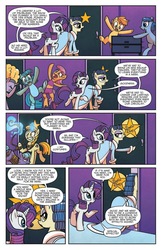 Size: 1041x1600 | Tagged: safe, artist:agnes garbowska, idw, official comic, rarity, sapphire shores, friends forever #37, g4, my little pony: friends forever, spoiler:comic, clothes, hair curlers, leotard, preview