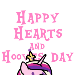 Size: 480x480 | Tagged: safe, artist:flutterluv, pinkie pie, princess cadance, g4, animated, dialogue, female, gif, hearts and hooves day, pinkie being pinkie, simple background, valentine's day, white background