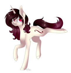 Size: 1841x1897 | Tagged: safe, artist:ohhoneybee, oc, oc only, oc:hazel, pony, unicorn, female, mare, raised leg, simple background, solo, transparent background