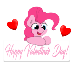 Size: 1280x1135 | Tagged: safe, artist:ljdamz1119, pinkie pie, earth pony, pony, g4, female, greeting, heart, solo, tumblr, valentine's day