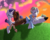 Size: 2500x2000 | Tagged: safe, artist:cranberry--zombie, rainbow dash, rarity, oc, oc:stained glass, oc:varnish, pegasus, pony, unicorn, g4, canon x oc, female, high res, lesbian, mare, nuzzling, prone, shipping, sunset