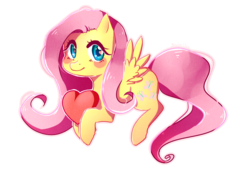 Size: 993x683 | Tagged: safe, artist:tsuukiusa, fluttershy, pony, g4, blush sticker, blushing, cute, female, heart, heart eyes, hoof hold, looking at you, shyabetes, simple background, solo, spread wings, transparent background, valentine's day, wingding eyes