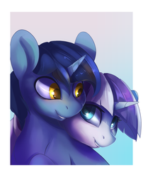 Size: 914x1132 | Tagged: safe, artist:tangomangoes, night light, twilight velvet, pony, unicorn, g4, cute, female, husband and wife, looking at each other, male, mare, ship:nightvelvet, shipping, smiling, stallion, straight