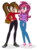 Size: 762x1017 | Tagged: safe, artist:shizow, oc, oc only, oc:contralto, oc:cupcake slash, equestria girls, g4, clothes, converse, disguised siren, equestria girls-ified, female, hoodie, jeans, lesbian, open mouth, pants, ponytail, shoes, simple background, sneakers, transparent background, vector