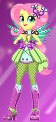 Size: 233x513 | Tagged: safe, artist:glittertiara, fluttershy, equestria girls, g4, my little pony equestria girls: legend of everfree, boots, clothes, crystal guardian, crystal wings, female, high heel boots, open mouth, ponied up, solo, sparkles, starsue, wings