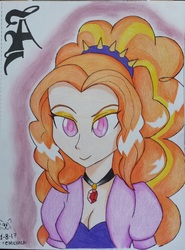 Size: 961x1301 | Tagged: safe, artist:emichaca, adagio dazzle, equestria girls, g4, female, human coloration, solo, traditional art