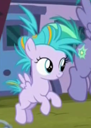 Size: 258x365 | Tagged: safe, screencap, air pop, windy streak, pegasus, pony, g4, top bolt, beesting, female, filly, foal