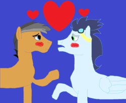 Size: 2656x2176 | Tagged: safe, artist:jwwprod, quibble pants, soarin', pony, g4, 1000 hours in ms paint, blushing, crack shipping, gay, heart, high res, male, ms paint, quibbrin, shipping